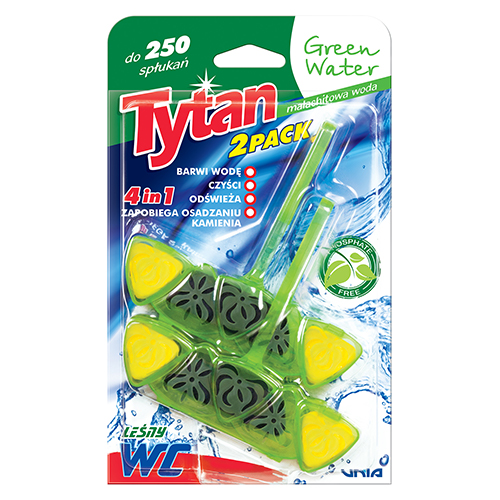 Туалетний арматизатор чотирьохфазний "Green Water" 4в1, 2*40 г, ТМ TYTAN
