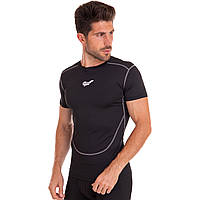 Спортивная компрессионная футболка мужская с коротким рукавом Jason 912-J XL (175-180 см) Black