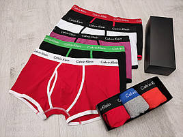 ​​​​​​​Набір чоловічих трусів Calvin Klein модель ск 365 з 3 штук у подарунковій фірмовій коробці