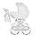 Коляска для ляльки Junama Dolce Mini Classic White/Silver, фото 2