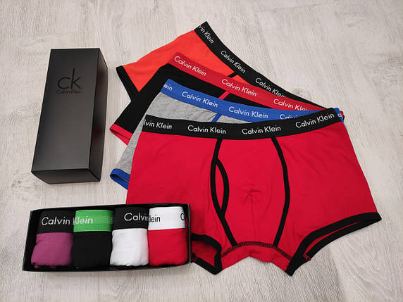 Набір чоловічих трусів Calvin Klein модель ск 365 з 4 штук у подарунковій фірмовій коробці, фото 1