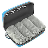 Комплект спортивных охлаждающих полотенец с чехлом 4шт Zelart 4Monster B-ECT 100х30см Grey