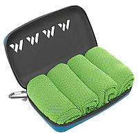 Комплект спортивных охлаждающих полотенец с чехлом 4шт Zelart 4Monster B-ECT 100х30см Green
