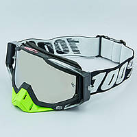 Мотоочки с затемненным визором очки для мотоцикла SP-Sport Action 0739 Black-Neon Green