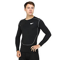 Спортивная компрессионная футболка мужская с длинным рукавом Jason K-912 2XL (180-185 см) Black