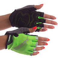 Велоперчатки с открытыми пальцами Zelart Madbike Action SK-01 размер XL Green-Black