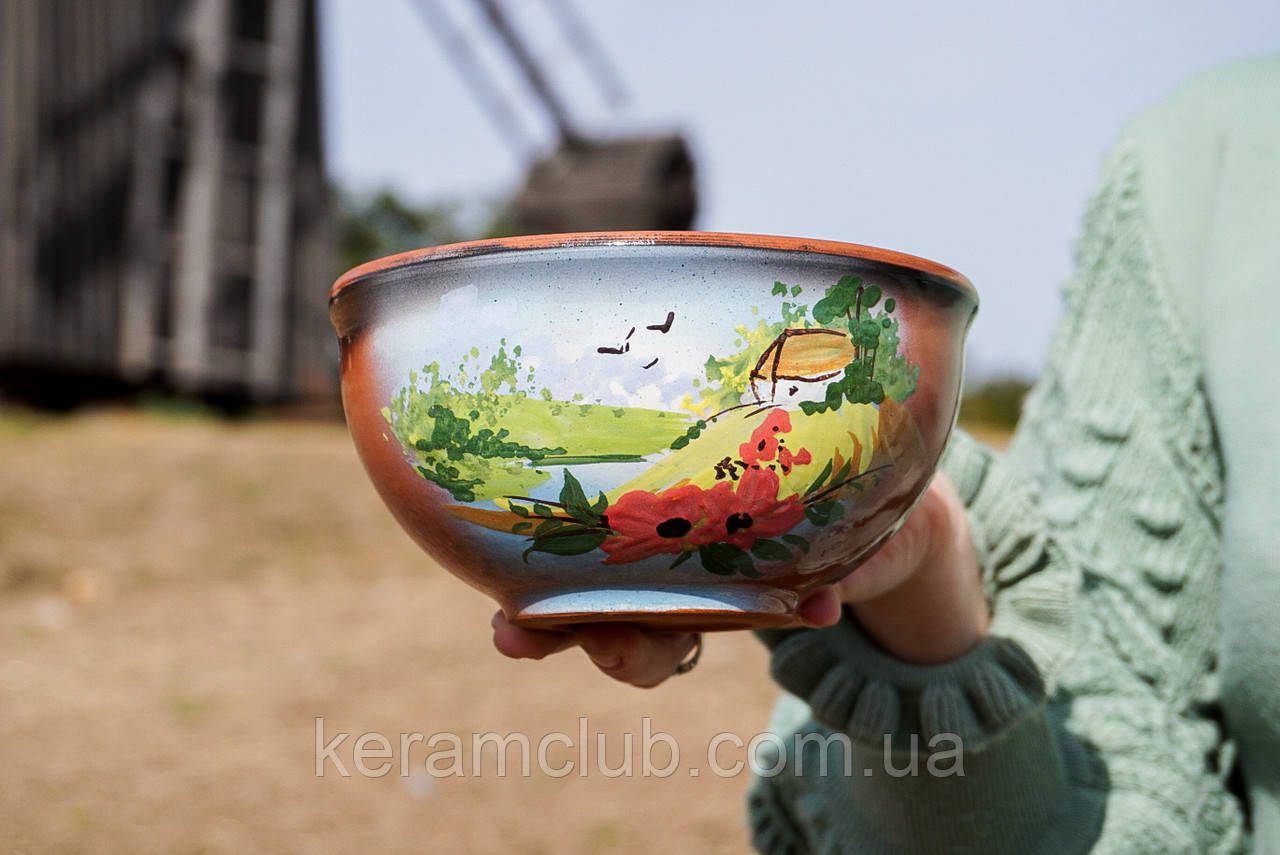 Глиняна піала Керамклуб Літо V 500 мл для перших страв, фото 1