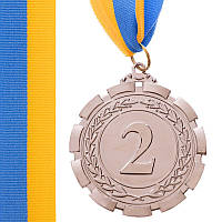 Медаль спортивная с лентой SP-Sport Premier Heroe 6861 диаметр 6,5см Silver