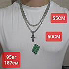 Срібний комплект православний хрест та ланцюжок бісмарк 925 проба чорніння, фото 8