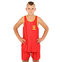 Форма для боксу дитяча боксерська форма Zelart Ukraine 8941 розмір XL (155-165 см) Red-Yellow