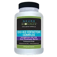 Neurobiologix D3+K2 Cofactor Complex / Комплекс вітаміну Д3 і К2 60 капсул