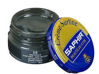 Зволожуючий крем для Взуття Saphir Creme Surfine темно-сірий