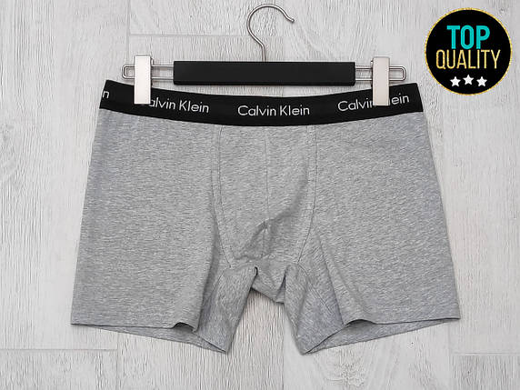 Труси чоловічі боксери Calvin Klein сірі. Повномірна подовжена модель. Преміум якість, фото 2