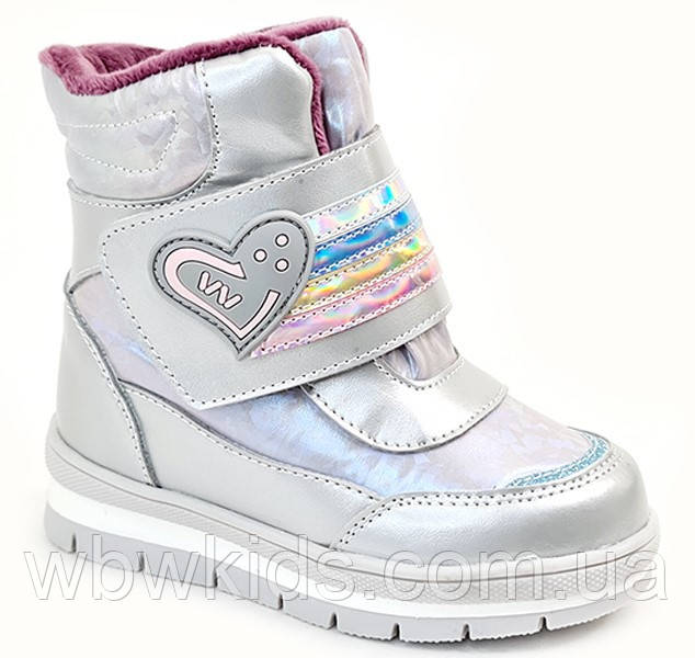 Зимові чобітки дитячі Weestep 7005S сріблясті для дівчинки