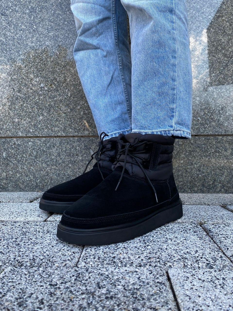 Ботинки мужские чорні зимние UGG Classic Mini Lace-Up Black (14021)