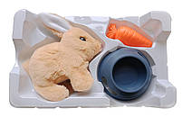 М'яка іграшка інтерактивна Кролик 17см, у наборі морквина, миска (RA004-1/2/3 ), фото 2