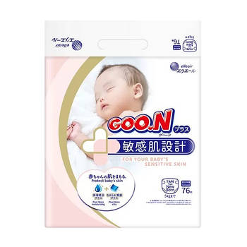 Підгузки Goo.N Plus для новонароджених (NB, до 5 кг, 76 шт) 21000626
