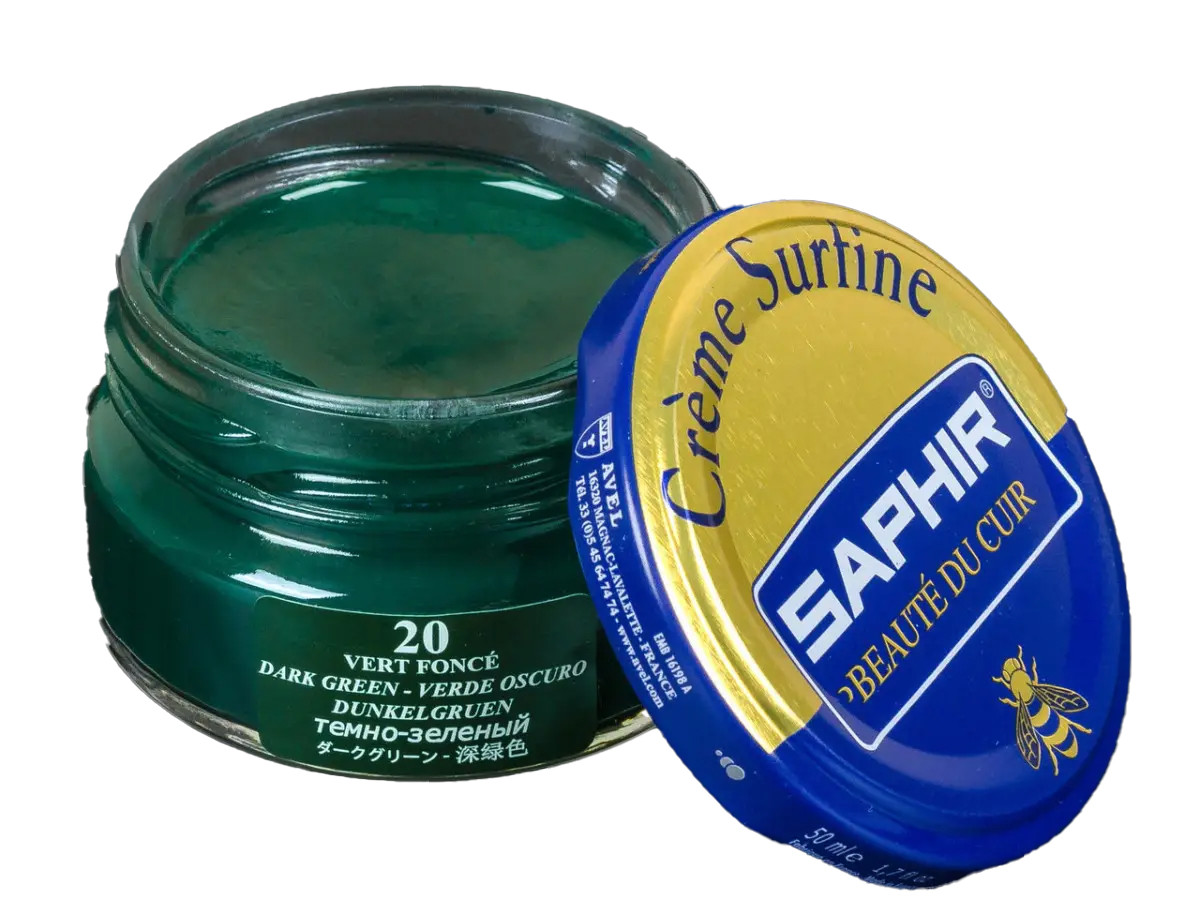 Зволожуючий крем для Взуття Saphir Creme Surfine темно-зелений, фото 1