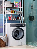 Полиця стелаж підлоговий Fold Clothes над пральною машиною кількість полиць 3 шт Біла