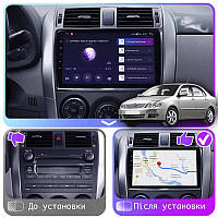 Al Штатная магнитола для Toyota Corolla IX (E120, E130) Рестайлинг 2003-2007 экран 9" 4/64Gb 4G Wi-Fi GPS