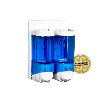 Подвійна мильниця для ванної 2х170 мл, настінний, синьо-білий Afacan Plastik