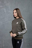 Женский спортивный костюм Adidas свитшот и брюки хаки S