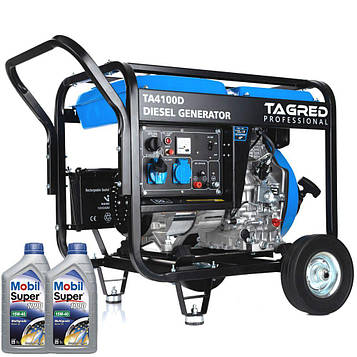 Дизельний генератор TAGRED TA4100D 3,6 кВт однофазний для дому з електростартером та AVR