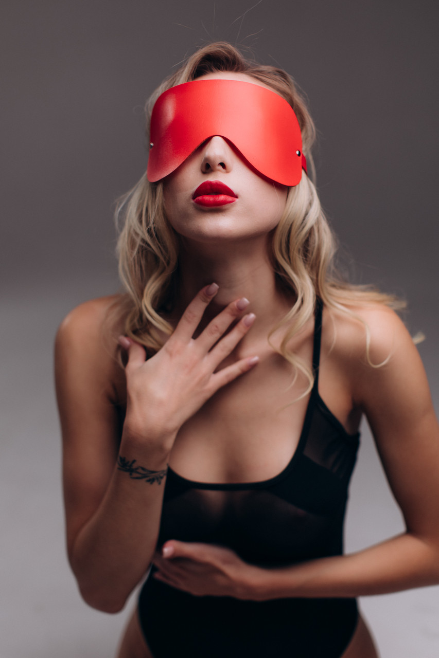 Маска на очі Candy Hero МD1 RED екошкіра, фото 1