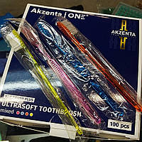 Одноразова зубна щітка AKZENTA просякнута зубною пастою (ціна за 1шт)