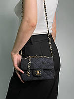 Женская сумка Chanel 1.55 Textile Black Текстиль
