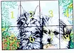 Набір для вишивання за нанесеною на канву схемою "Kitten and puppy". AIDA 14CT printed 55*41 см, фото 4