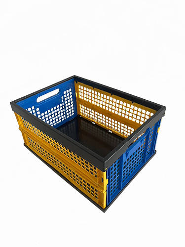 Ящик пластиковый складной SKOBA PLAST (48*35*24 см) Жёлто-синий (ID ...