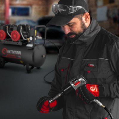 Шланг гумовий повітряний армований до 20 атм 10*17 мм 20 м зі швидкороз'ємними з'єднаннями INTERTOOL PT-1735 Шланг гумовий повітряний армований до 20 атм 10*17 мм 20 м зі швидкороз'ємними з'єднаннями INTERTOOL PT-1735