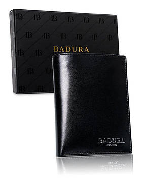 Чоловічий шкіряний гаманець Badura з RFID 13 х 10 х 3(PO_M080CZ_CE) - чорний