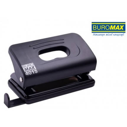 Діркопробивач BUROMAX 4015-01 пластик 10 арк. чорний в коробці (1/12), фото 1