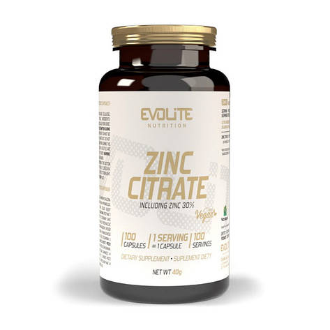 Evolite Nutrition Zinc Citrate (100 veg caps), фото 1