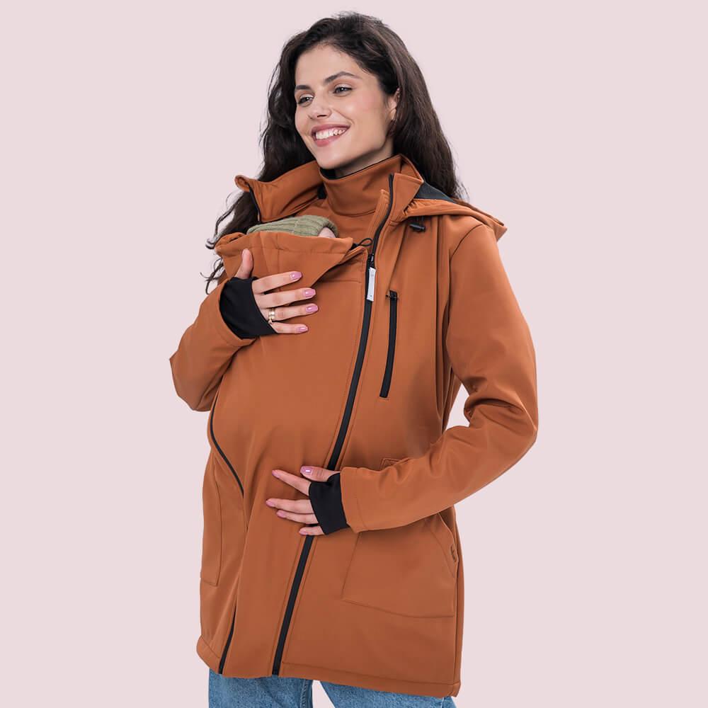 Слінгокуртка демісезонна куртка для вагітних softshell 4 в 1 паприка 34 Love & Carry®