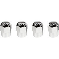 Ковпачки на ніпель з логотипом марки авто Audi Alitek Short Silver Аудіо (4 шт.)