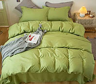 Двуспальный однотонный комплект постельного белья Оливковый хаки бязь голд люкс Виталина