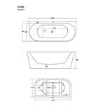 Ванна CORSAN MONO 160*75 окремостояча, фото 9