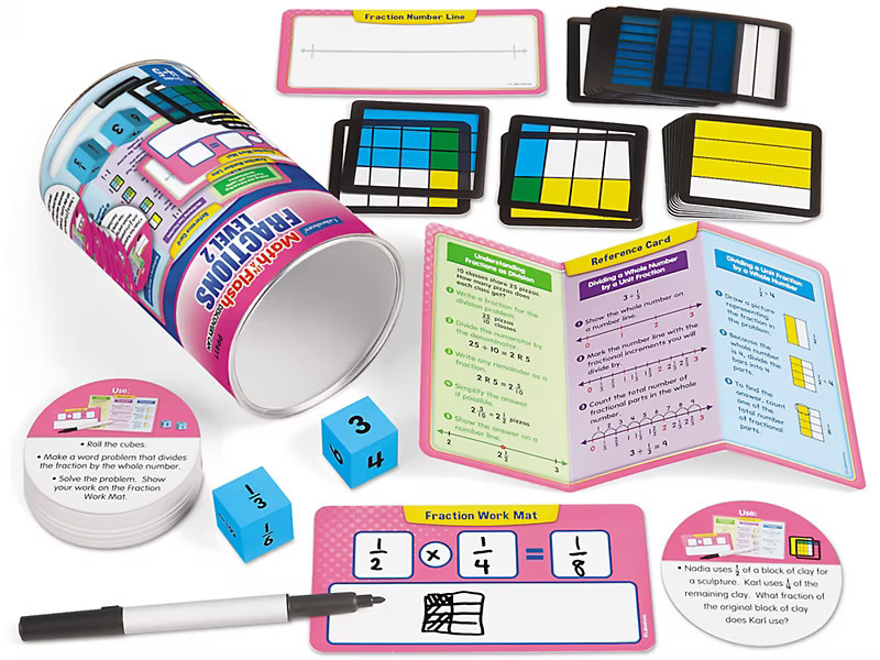 Навчальний набір Дроби. Рівень 2 (4-5 клас) від Lakeshore, фото 1
