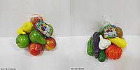 Игрушка Продукты арт. 58911/13 (72шт/2) микс 2 вида, фрукты и овощи, пенопласт в сетке 4*4*19см