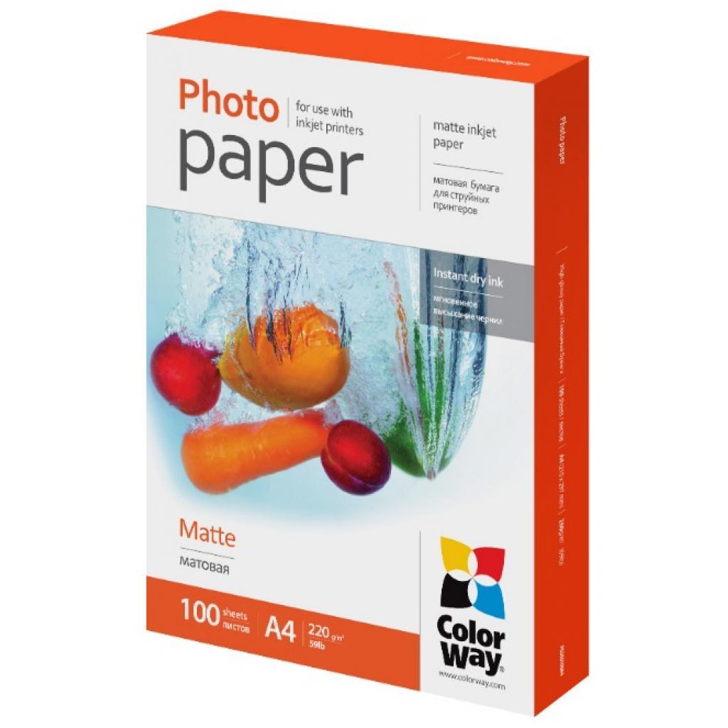 Фотопапір ColorWay A4 (210x297 mm), 100 листів, 220 г/м2 (PM220100A4)