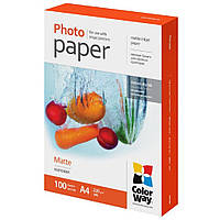 Фотопапір ColorWay A4 (210x297 mm), 100 листів, 220 г/м2 (PM220100A4)
