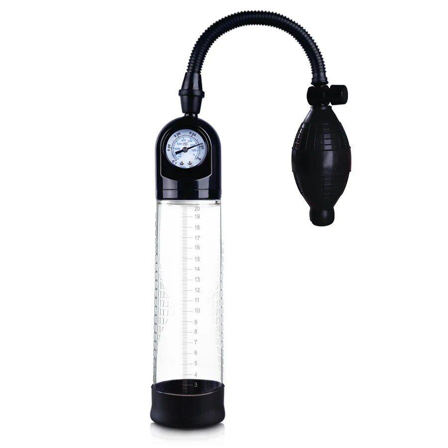 Вакуумна помпа Men Powerup зі стрілячним манометром і ручною «грушею», фото 1