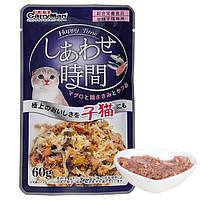 Влажный корм в желе консервы для котят CattyMan Fish Feast for Kittens тунец с макрелью пауч 60г (Z1530)