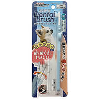 Коротка зубна щітка для чищення зубів собак малих порід DoggyMan Gentle Dog Toothbrush Short блакитний (94580)