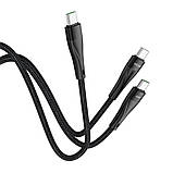 TU  TU Кабель Hoco U102 2в1 с индикатором Type-C to Type-C PD 100W 1.2m black, фото 5