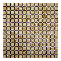 Мозаика из мрамора D-CORE ZM-8812 Giallo Marble 20x20x4 (305x305) мм глянцевая на сетке