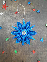 Новогоднее украшение "Снежинка", фоамиран синий